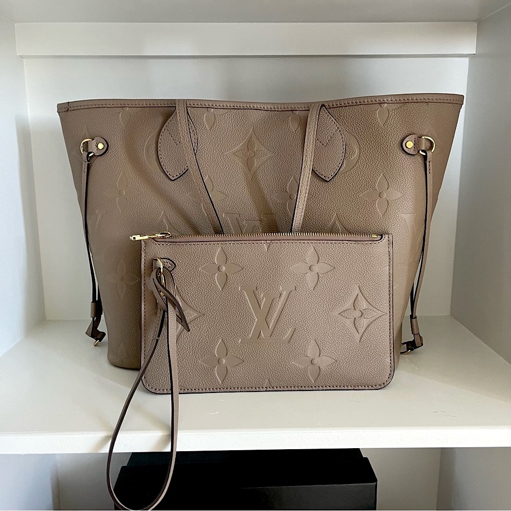 Authentic Louis Vuitton NEVERFULL Pouchette ONLY Color Turtledove FREE SHIPPING! - Picture 2 of 10